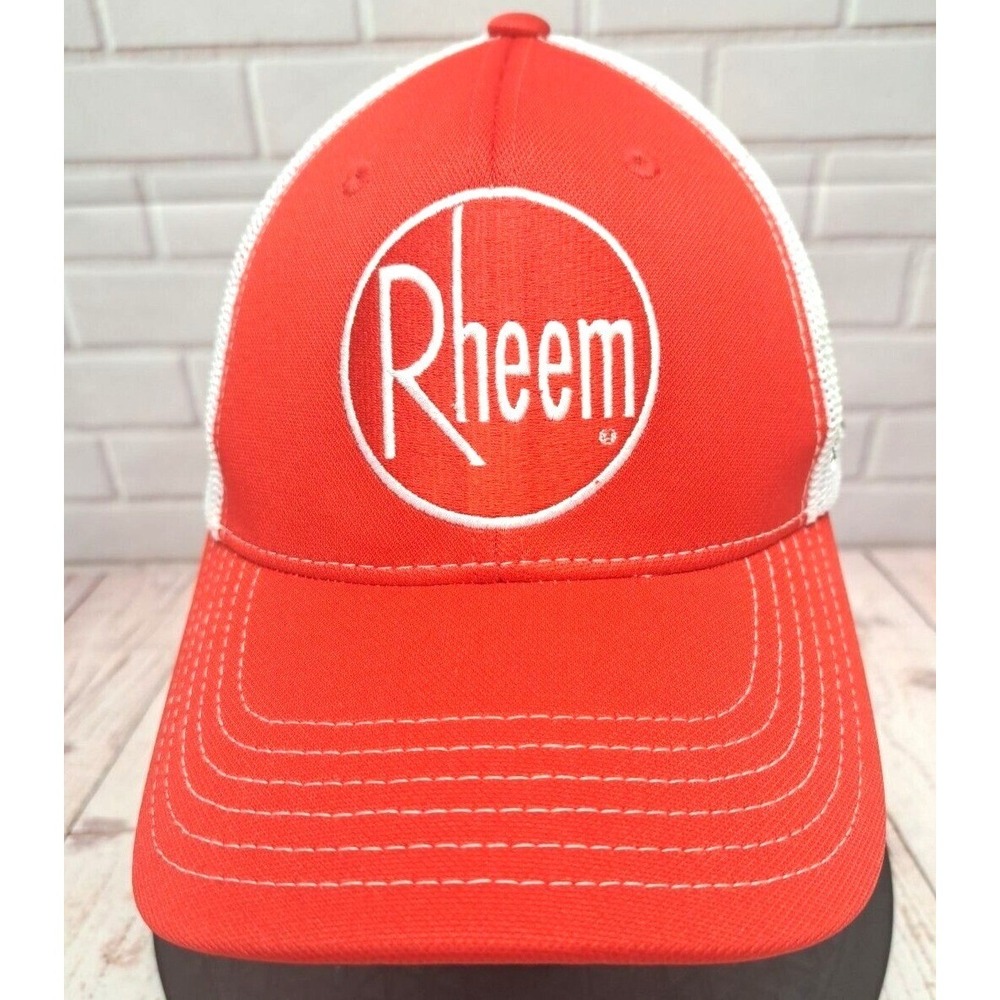 Rheem Joe Gibbs Racing Crew‎ Trucker Hat Red & White Mesh Adjustable Cap